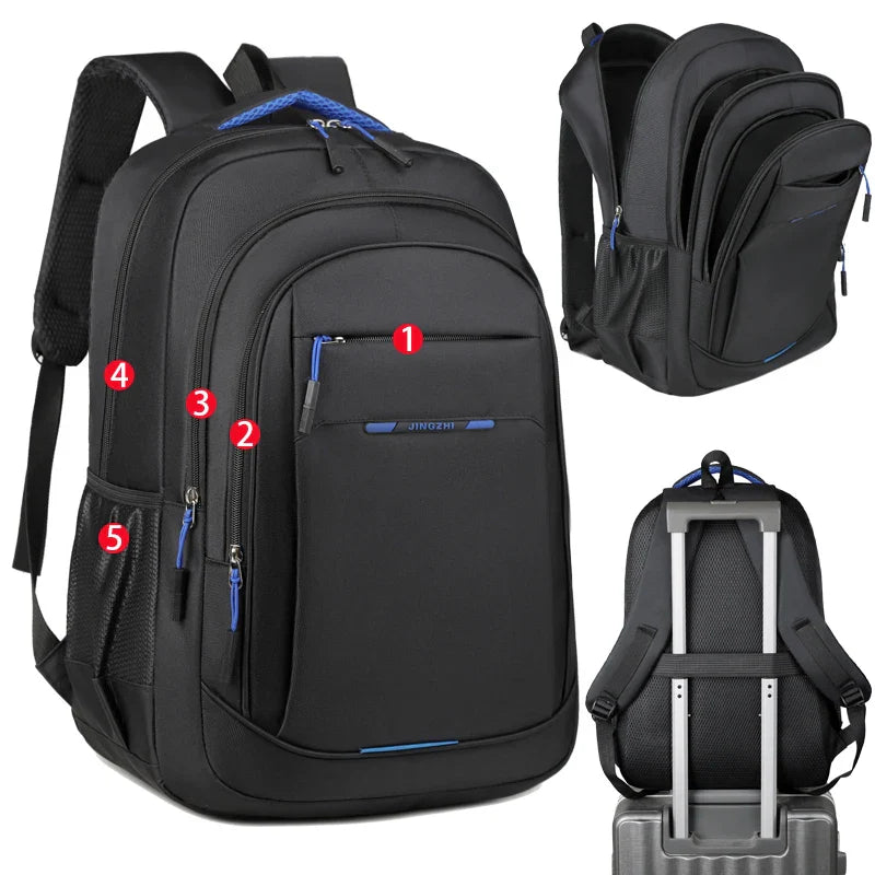 Mochila de Viagem Resistente para Notebook com Compartimento Acolchoado, Impermeável e Múltiplos Bolsos