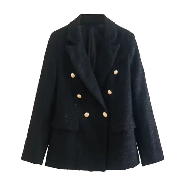 Blazer Feminino Costura Fina Roupas (Blazer Feminino 1) Dm Stores PP Preto