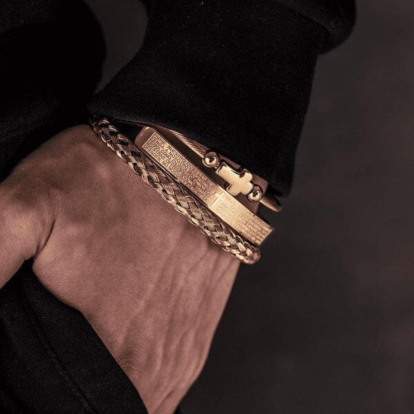 Conjunto 3 Pulseiras Crucifixo PAI NOSSO Joias & Acessórios (Pulseira 2) Dm Stores