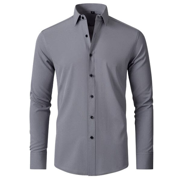 Camisa Flexível Ultra Comfort Roupas (Camisa Masculina 2) Dm Stores P Cinza