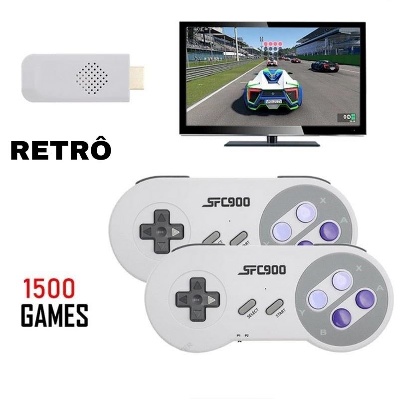 Super Game Retrô com 1500 jogos nostálgicos Eletrônicos (Videogame 2) Dm Stores