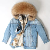 Jaqueta Parka Jeans Feminina com Forro Capuz Removível – (Promoção de Inverno 2026)
