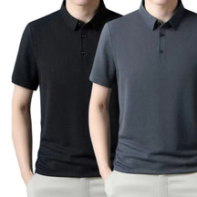 Camisa Polo Brisa Seda Gelo - [Pague 1 Leve 2] MASCULINO - ROUPAS - CAMISA 8 Dm Stores Preto+Cinza P 