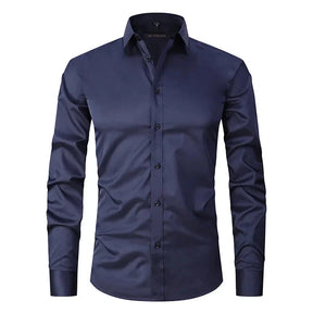 Camisa Social Masculina Elástica Slim Fit G3- Camisa social 02 Sr Aflha Azul Marinho 39 