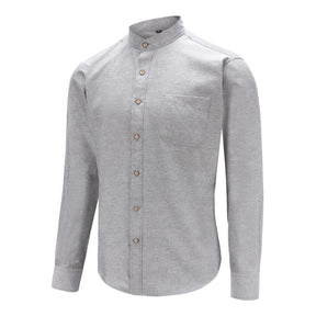 Camisa Social Masculina Gola Padre CAMISASOCICAL 001 Sr Alpha Cinza P 