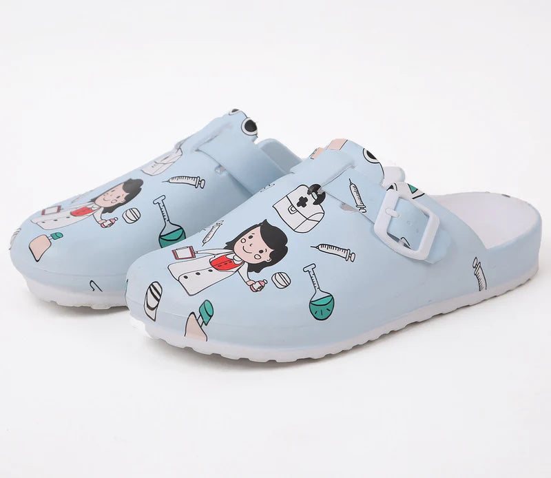 Chinelo Ortopédico Antiderrapante Impermeável | DryComfort Calçados (Chinelo Ortopédico 3) Dm Stores 36 Azul estampa Enfermeira 