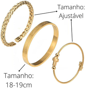 Conjunto 3 Pulseiras Crucifixo PAI NOSSO Joias & Acessórios (Pulseira 2) Dm Stores 