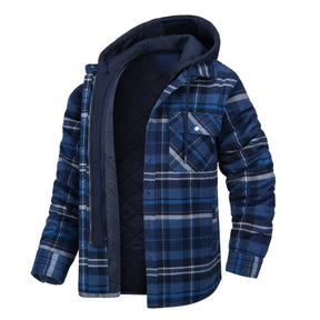Casaco Masculino Quadriculado Para Inverno com Capuz Forro de Algodão - (Promoção de Inverno 2026)