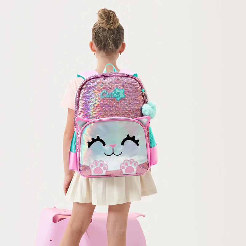 Kit Escolar 4 Peças para Meninas: Mochila, Lancheira, Estojo e Chaveiro Acessório (Kit Escolar 2) Dm Stores 