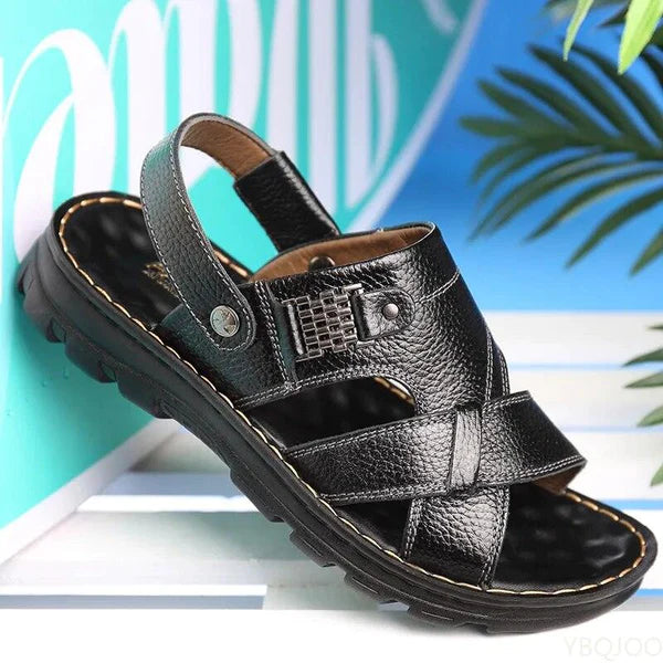 Sandália Ortopédica em Couro Legítimo Calçados (Sandália Masculina 6) Dm Stores 