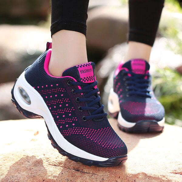 Tênis Ortopédico Anti Impacto - Confort Flex Calçados (Tênis Feminino 10) Dm Stores 33 Azul Escuro e Rosa 